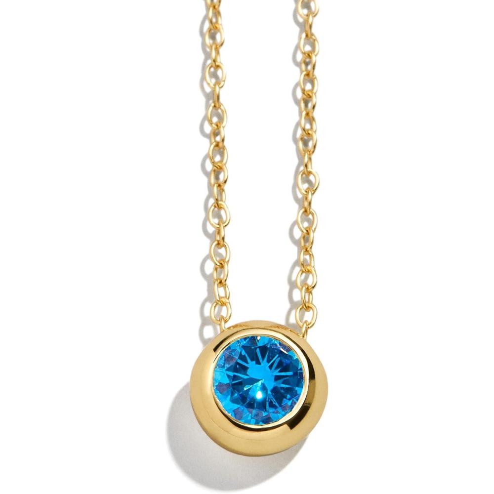 imageBaubleBar 18K GoldPlated Sterling Silver Birthstone Pendant NecklaceBlue ZirconColored