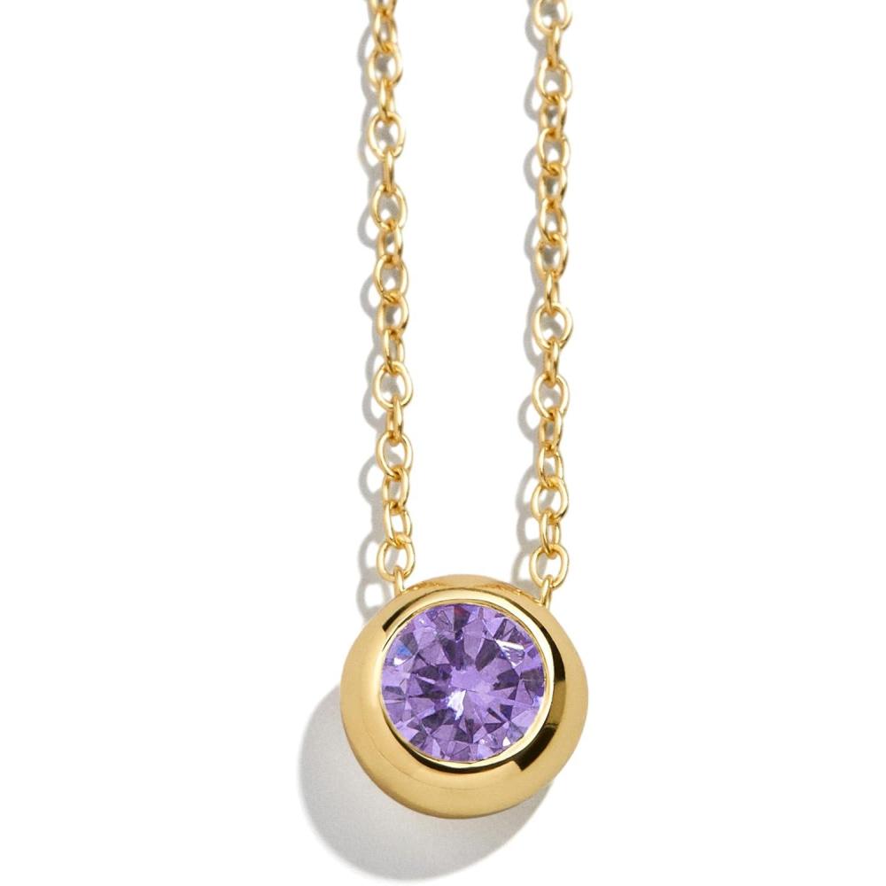 imageBaubleBar 18K GoldPlated Sterling Silver Birthstone Pendant NecklaceLight AmethystColored