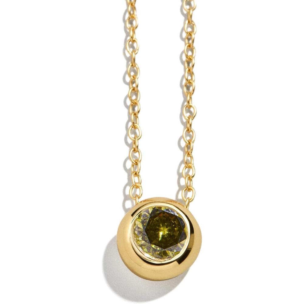 imageBaubleBar 18K GoldPlated Sterling Silver Birthstone Pendant NecklacePeridotColored