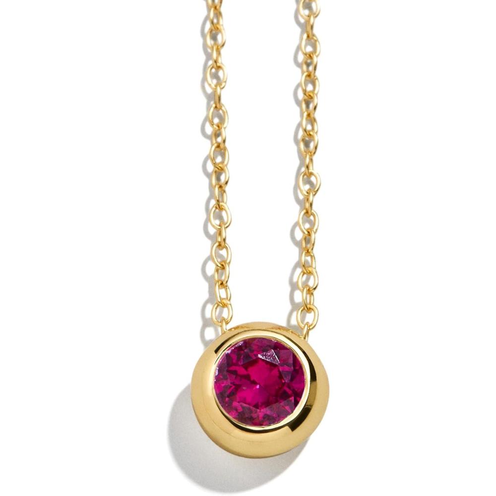 imageBaubleBar 18K GoldPlated Sterling Silver Birthstone Pendant NecklaceRubyColored