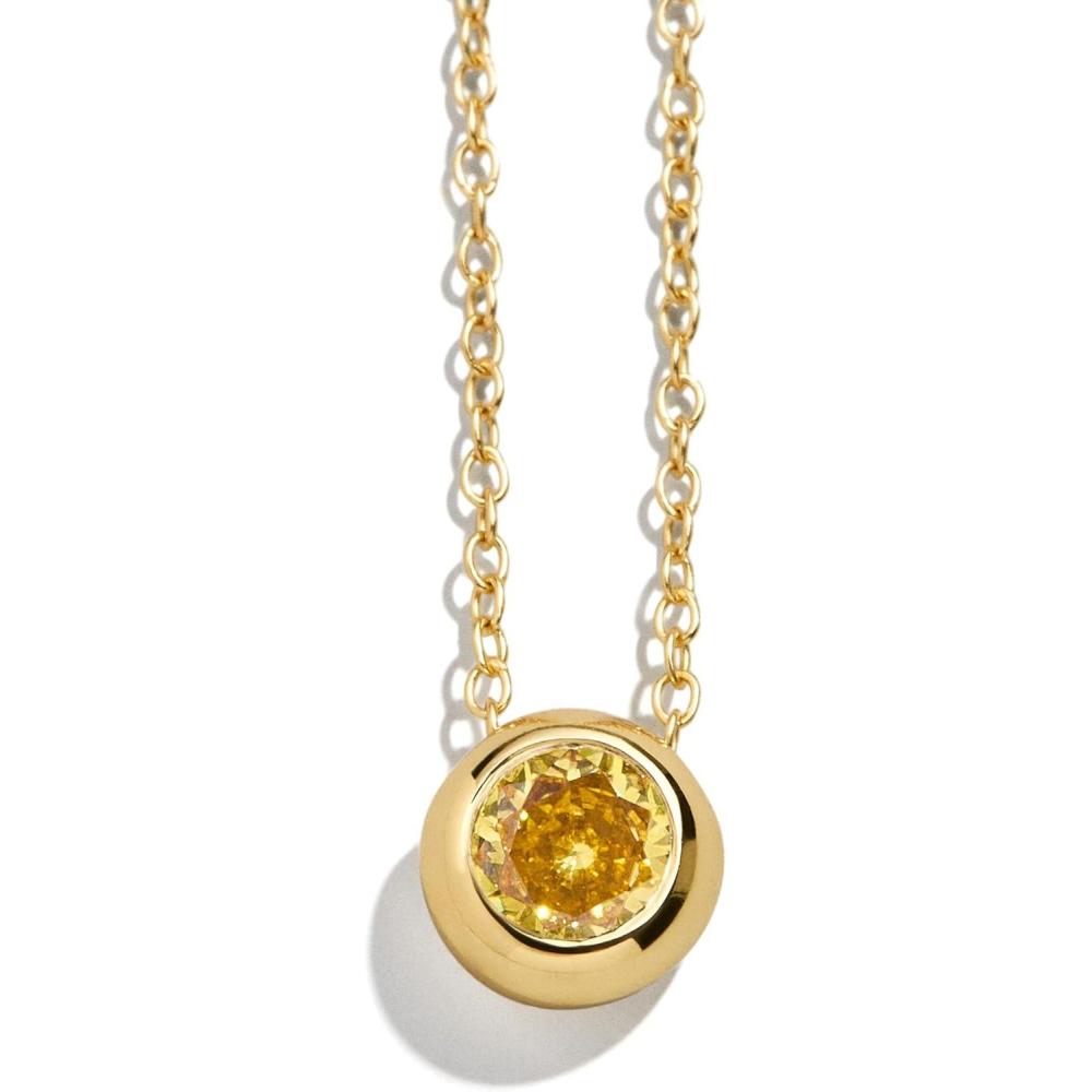 imageBaubleBar 18K GoldPlated Sterling Silver Birthstone Pendant NecklaceTopazColored