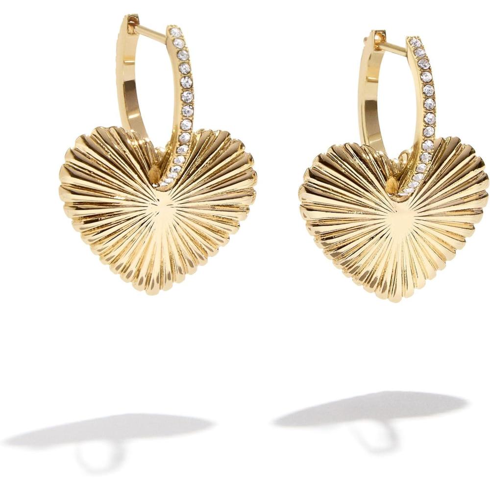 imageBaubleBar Heart Shaped Hoop Earrings for WomenPaxton Drop  Gold