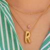 BaubleBar 18K Gold-Plated Sterling Silver Birthstone Pendant Necklace(Ruby-Colored)