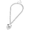 BaubleBar Gold-Plated or Silver Millie Necklace – Trendy Fashion Jewelry, Chunky Necklace, Gold-Plated Heart Charm, Silver Necklace for Women, Statement Piece(Silver)