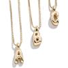 BaubleBar Gwen Mini Bubble Initial Necklace – Gold-Plated Bubble Letter Pendant, 17 Inch Chain with Lobster Clasp, Perfect Personalized Gift for Women(Gold)