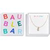BaubleBar Gwen Mini Bubble Initial Necklace – Gold-Plated Bubble Letter Pendant, 17 Inch Chain with Lobster Clasp, Perfect Personalized Gift for Women(Pavé)