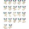 BaubleBar Semi-Precious Block Initial Necklace for Women – Colorful Personalized Necklaces, Custom Pendant Necklace w/Natural Gemstones, Beaded Necklace, Fashion Jewelry(F)