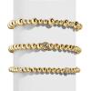 BaubleBar Three Bracelet Gift Set for Women, Gold-Plated Initial Beaded Bracelets, Fashion Jewelry, Personalized & Trendy Gift, Fashion Jewelry Set(Pisa)