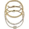 BaubleBar Three Bracelet Gift Set for Women, Gold-Plated Initial Beaded Bracelets, Fashion Jewelry, Personalized & Trendy Gift, Fashion Jewelry Set(Tennis)