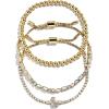 BaubleBar Three Bracelet Gift Set for Women, Gold-Plated Initial Beaded Bracelets, Fashion Jewelry, Personalized & Trendy Gift, Fashion Jewelry Set(Tennis)
