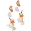 BaubleBar Food & Drink-Themed Statement Earrings, Novelty Earrings for Women, Costume Jewelry(Aperol Spritz and Orange – Set of 2)
