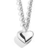 BaubleBar Gold-Plated or Silver Millie Necklace – Trendy Fashion Jewelry, Chunky Necklace, Gold-Plated Heart Charm, Silver Necklace for Women, Statement Piece(Silver)