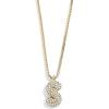 BaubleBar Gwen Mini Bubble Initial Necklace – Gold-Plated Bubble Letter Pendant, 17 Inch Chain with Lobster Clasp, Perfect Personalized Gift for Women(Pavé)