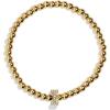 BaubleBar Initial Pisa Stretch Bracelet – Personalized Gold-Plated Bracelet for Women, Beaded Initial Bracelet, Stacking Bracelet, Custom Ball Bracelet, Trendy Jewelry(Letter I (Pave))