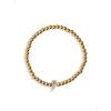 BaubleBar Initial Pisa Stretch Bracelet – Personalized Gold-Plated Bracelet for Women, Beaded Initial Bracelet, Stacking Bracelet, Custom Ball Bracelet, Trendy Jewelry(Letter P (Pave))