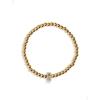 BaubleBar Initial Pisa Stretch Bracelet – Personalized Gold-Plated Bracelet for Women, Beaded Initial Bracelet, Stacking Bracelet, Custom Ball Bracelet, Trendy Jewelry(Letter R (Pave))