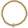BaubleBar Initial Pisa Stretch Bracelet – Personalized Gold-Plated Bracelet for Women, Beaded Initial Bracelet, Stacking Bracelet, Custom Ball Bracelet, Trendy Jewelry(Letter U (Pave))