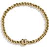 BaubleBar Initial Pisa Stretch Bracelet – Personalized Gold-Plated Bracelet for Women, Beaded Initial Bracelet, Stacking Bracelet, Custom Ball Bracelet, Trendy Jewelry(Letter U (Solid))
