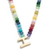 BaubleBar Semi-Precious Block Initial Necklace for Women – Colorful Personalized Necklaces, Custom Pendant Necklace w/Natural Gemstones, Beaded Necklace, Fashion Jewelry(H)
