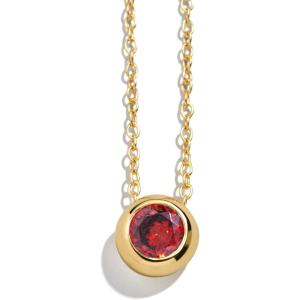 BaubleBar 18K Gold-Plated Sterling Silver Birthstone Pendant Necklace(Garnet-Colored)