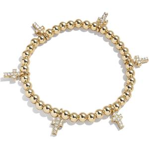 BaubleBar Divine Energy Pisa Bracelet, Trendy Fashion Jewelry, Stretch Bracelets for All Ages, Stackable and Beautiful(Cross)