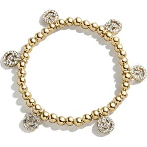 BaubleBar Divine Energy Pisa Bracelet, Trendy Fashion Jewelry, Stretch Bracelets for All Ages, Stackable and Beautiful(Smiley)