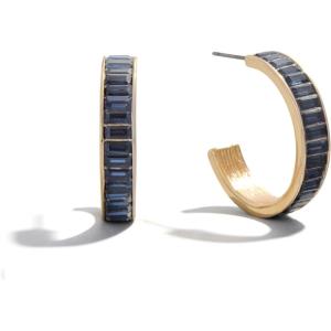BaubleBar Hoop Earrings for Women, Fashion Jewelry, Beautiful and Giftable Earrings(Dark Blue (Hoop))