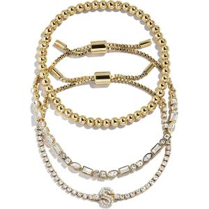 BaubleBar Three Bracelet Gift Set for Women, Gold-Plated Initial Beaded Bracelets, Fashion Jewelry, Personalized & Trendy Gift, Fashion Jewelry Set(Tennis)