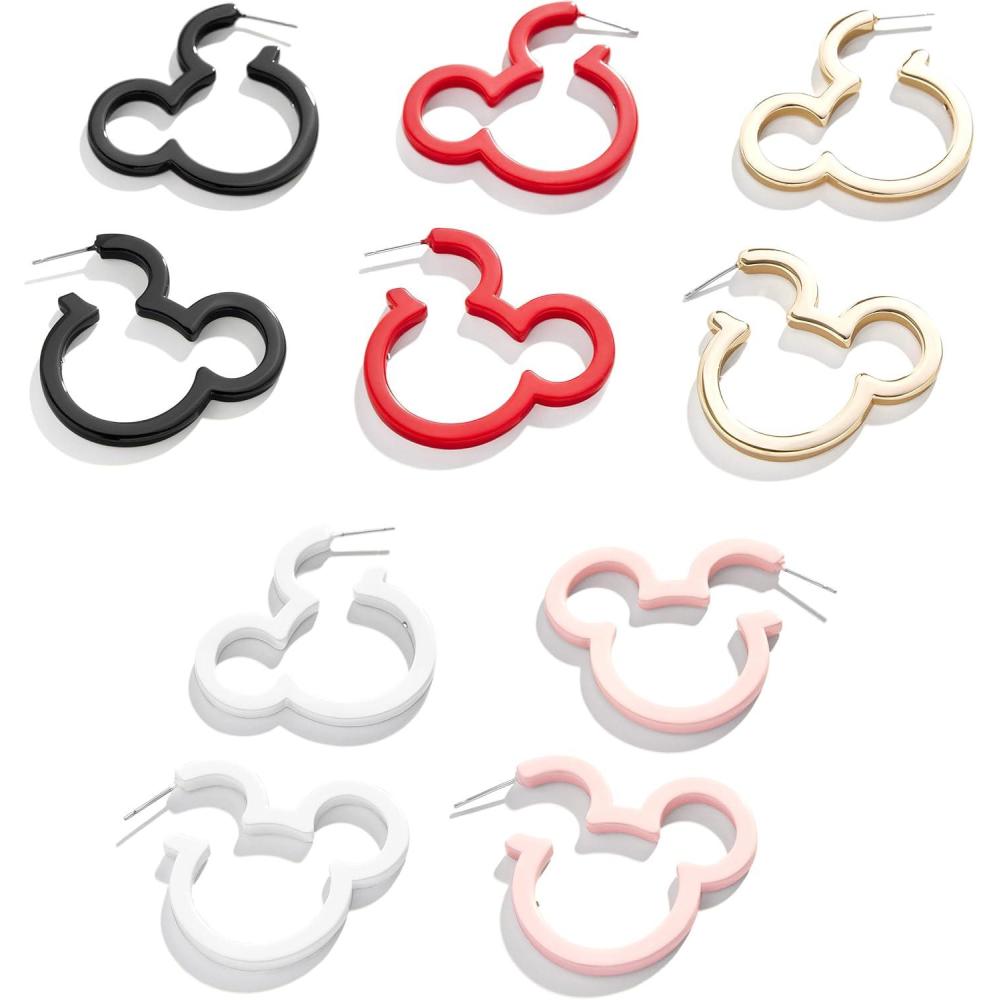 imageBaubleBar Disneys Mickey Mouse Themed Earrings  Licensed Disney Jewelry for WomenMickey Mouse Set Hoop