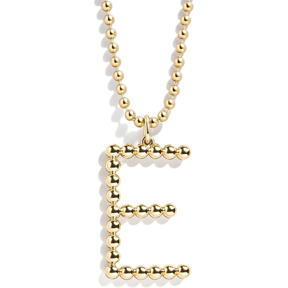 imageBaubleBar Oversized Initial Pisa Necklace for Women GoldPlated Beaded Necklace Perfect Personalized GiftE