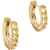 BaubleBar 18K Gold-Plated Sterling Silver Birthstone Huggie Earrings(Topaz-Colored)
