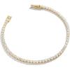 BaubleBar Bennett Tennis Bracelet for Women, 18K Gold Plated Sterling Silver – Hypoallergenic with Cubic Zirconia Stones, Dainty and Trendy Thin Stacking Bracelet, Women’s Fashion Jewelry(7.15)