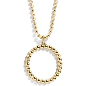 BaubleBar Oversized Initial Pisa Necklace for Women, Gold-Plated Beaded Necklace, Perfect Personalized Gift(O)