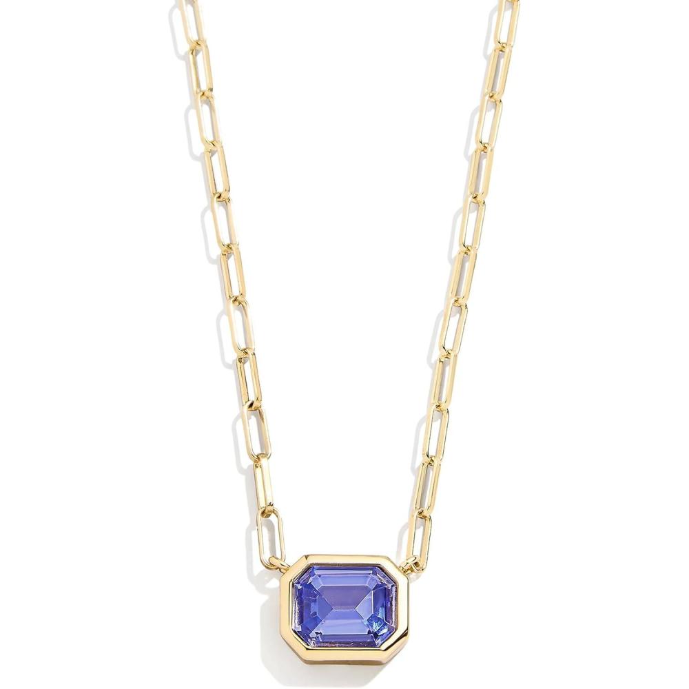 imageBaubleBar Blythe Birthstone Pendant Necklace for Women on a Delicate Paperclip Chain Fashion Jewelry Meaningful Gifts for Women Perfect for the HolidaysBlue