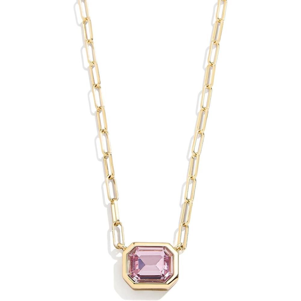 imageBaubleBar Blythe Birthstone Pendant Necklace for Women on a Delicate Paperclip Chain Fashion Jewelry Meaningful Gifts for Women Perfect for the HolidaysLight Purple
