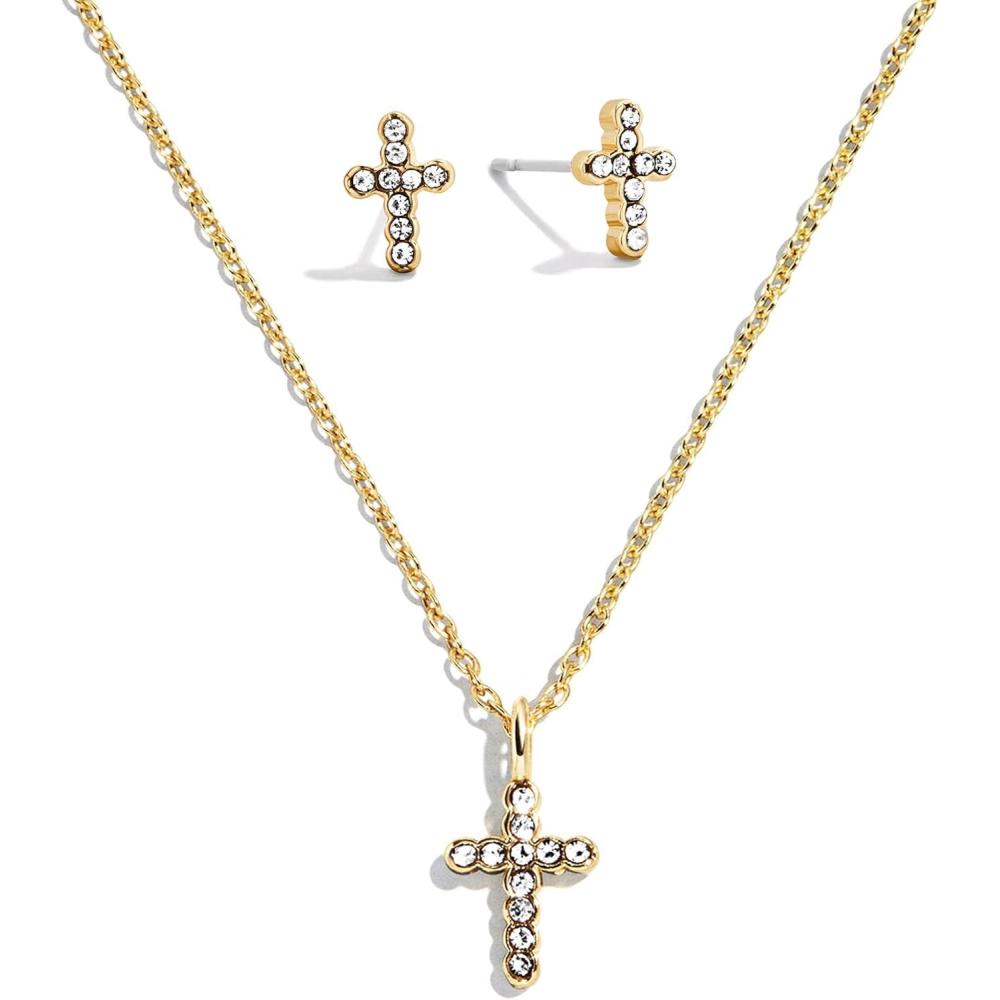 imageBaubleBar Cross Jewelry Gift Set Necklace amp Earrings Set Fashion Jewelry for Women Wrapped in a Gift Box Perfect for Birthday Christmas Valentines Day