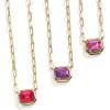 BaubleBar Blythe Birthstone Pendant Necklace for Women on a Delicate Paperclip Chain, Fashion Jewelry, Meaningful Gifts for Women, Perfect for the Holidays(Red)