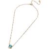 BaubleBar Blythe Birthstone Pendant Necklace for Women on a Delicate Paperclip Chain, Fashion Jewelry, Meaningful Gifts for Women, Perfect for the Holidays(Turquoise)