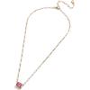 BaubleBar Blythe Birthstone Pendant Necklace for Women on a Delicate Paperclip Chain, Fashion Jewelry, Meaningful Gifts for Women, Perfect for the Holidays(Pink)