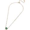 BaubleBar Blythe Birthstone Pendant Necklace for Women on a Delicate Paperclip Chain, Fashion Jewelry, Meaningful Gifts for Women, Perfect for the Holidays(Dark Green)
