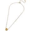 BaubleBar Blythe Birthstone Pendant Necklace for Women on a Delicate Paperclip Chain, Fashion Jewelry, Meaningful Gifts for Women, Perfect for the Holidays(Orange)