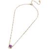 BaubleBar Blythe Birthstone Pendant Necklace for Women on a Delicate Paperclip Chain, Fashion Jewelry, Meaningful Gifts for Women, Perfect for the Holidays(Dark Purple)