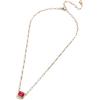 BaubleBar Blythe Birthstone Pendant Necklace for Women on a Delicate Paperclip Chain, Fashion Jewelry, Meaningful Gifts for Women, Perfect for the Holidays(Dark Red)