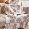BaubleBar On Repeat Custom Blanket, Pink/Orange, Letter M(Natural/Beige)