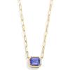BaubleBar Blythe Birthstone Pendant Necklace for Women on a Delicate Paperclip Chain, Fashion Jewelry, Meaningful Gifts for Women, Perfect for the Holidays(Blue)