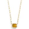 BaubleBar Blythe Birthstone Pendant Necklace for Women on a Delicate Paperclip Chain, Fashion Jewelry, Meaningful Gifts for Women, Perfect for the Holidays(Orange)