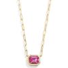 BaubleBar Blythe Birthstone Pendant Necklace for Women on a Delicate Paperclip Chain, Fashion Jewelry, Meaningful Gifts for Women, Perfect for the Holidays(Pink)