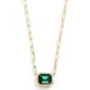 BaubleBar Blythe Birthstone Pendant Necklace for Women on a Delicate Paperclip Chain, Fashion Jewelry, Meaningful Gifts for Women, Perfect for the Holidays(Dark Green)
