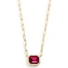 BaubleBar Blythe Birthstone Pendant Necklace for Women on a Delicate Paperclip Chain, Fashion Jewelry, Meaningful Gifts for Women, Perfect for the Holidays(Red)