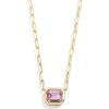 BaubleBar Blythe Birthstone Pendant Necklace for Women on a Delicate Paperclip Chain, Fashion Jewelry, Meaningful Gifts for Women, Perfect for the Holidays(Light Purple)